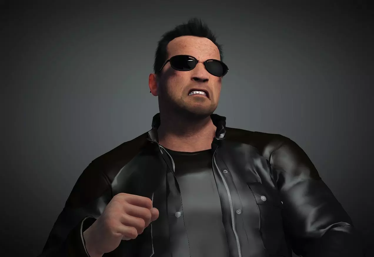 The Terminator Arnold Schwarzenegger 3D Model Low-poly 3D model_0