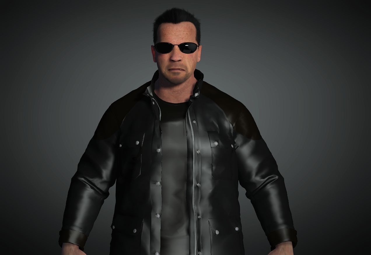 The Terminator Arnold Schwarzenegger 3D Model Low-poly 3D model_3