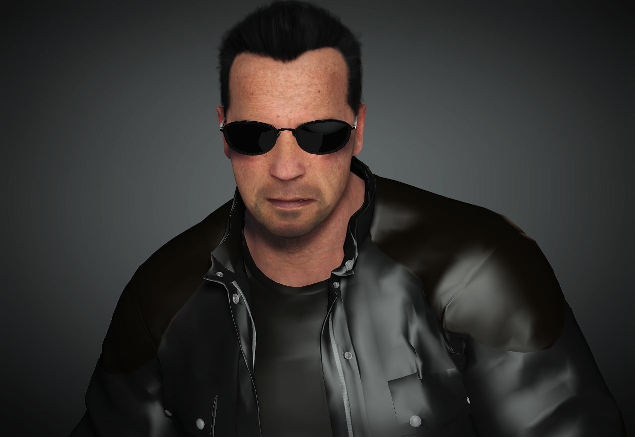 The Terminator Arnold Schwarzenegger 3D Model Low-poly 3D model_2