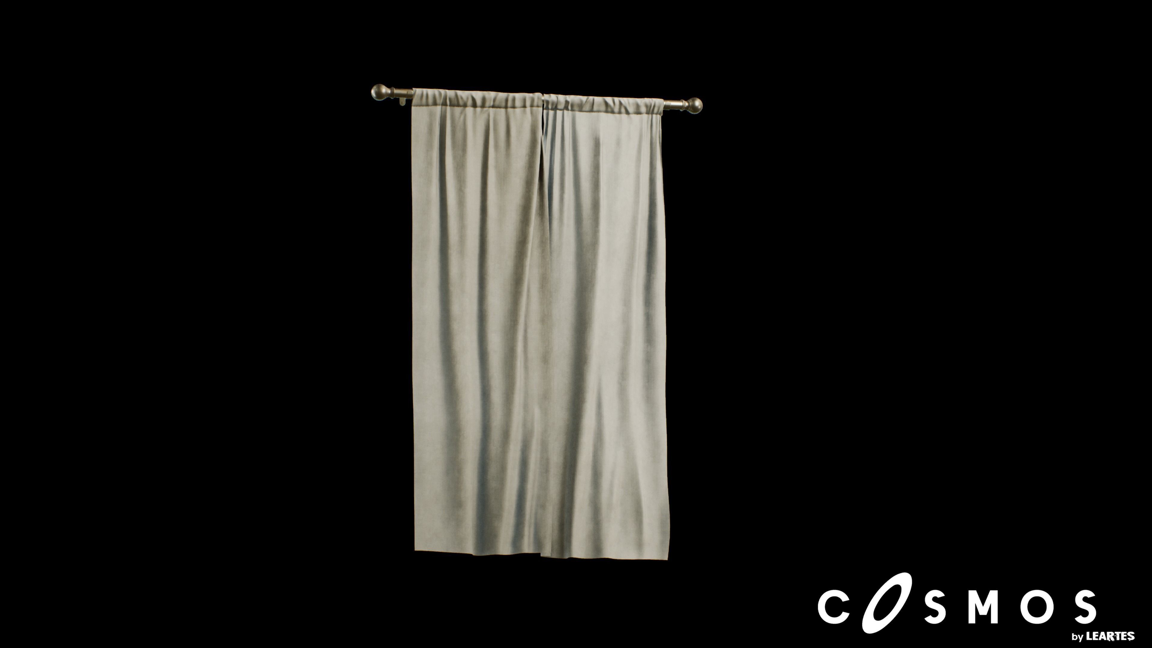 Vintage Curtain Low-poly 3D model_2