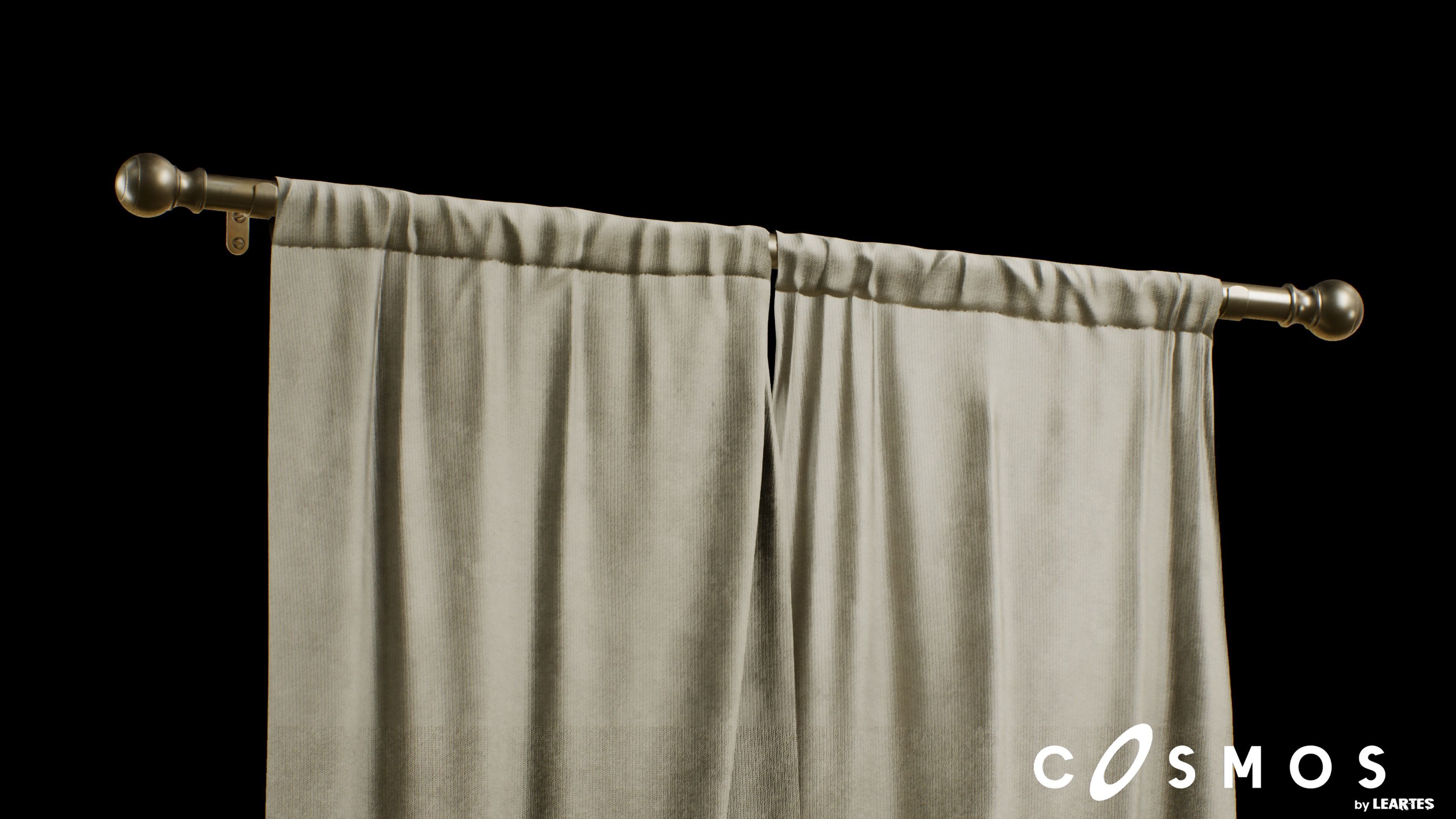 Vintage Curtain Low-poly 3D model_4