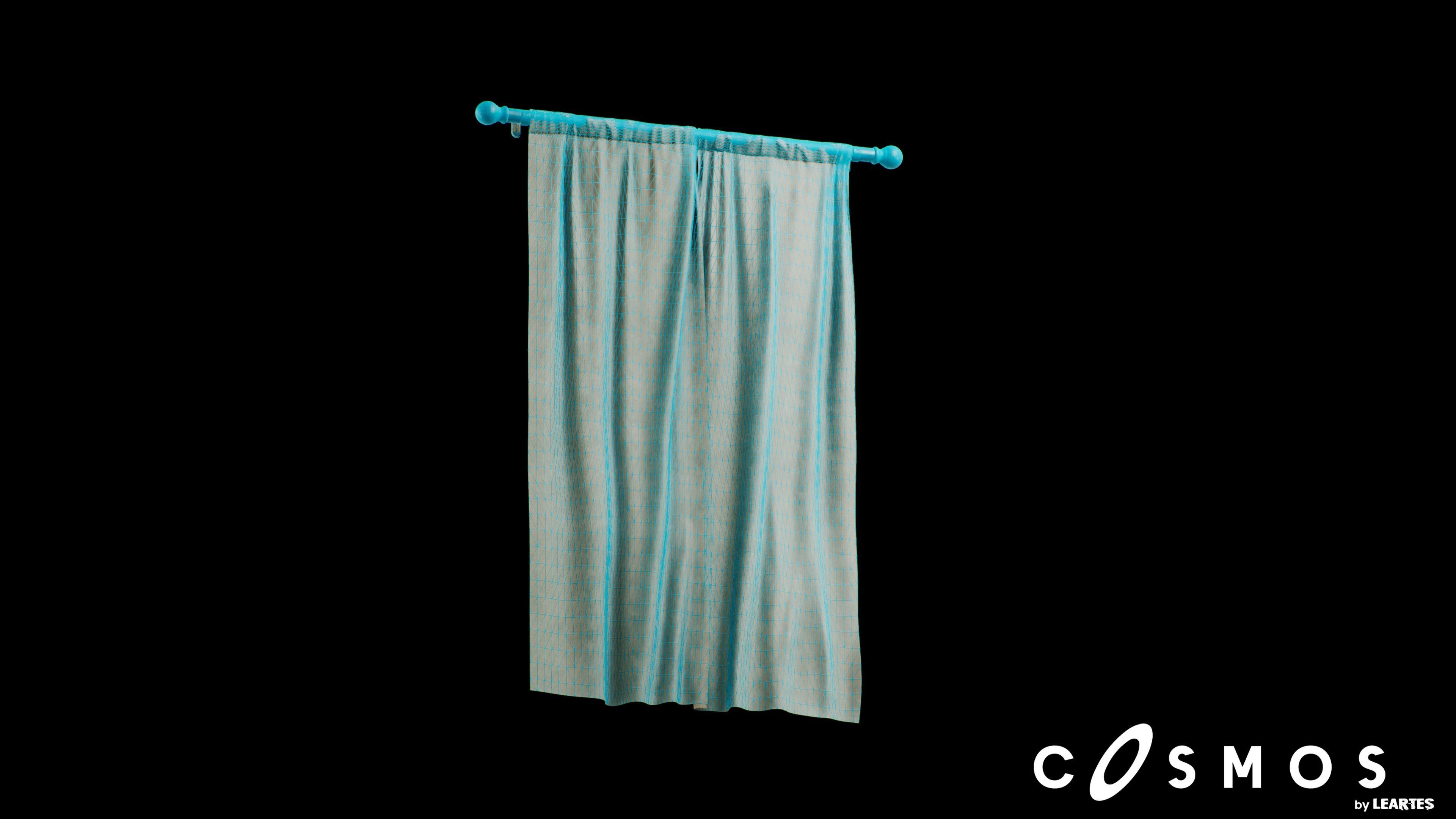 Vintage Curtain Low-poly 3D model_6