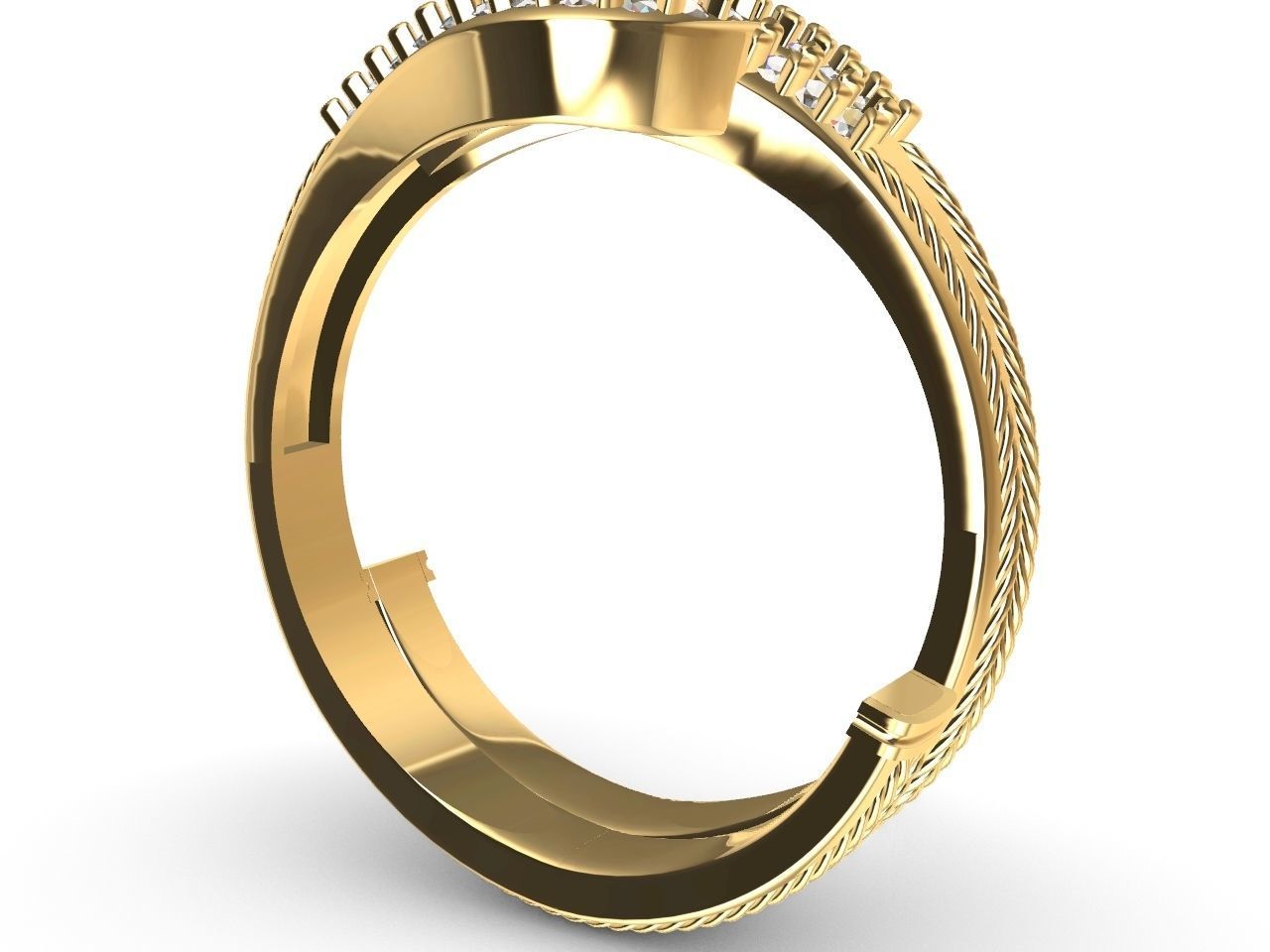 Intertwined knot ring all parts stl files verified 3D print model_20