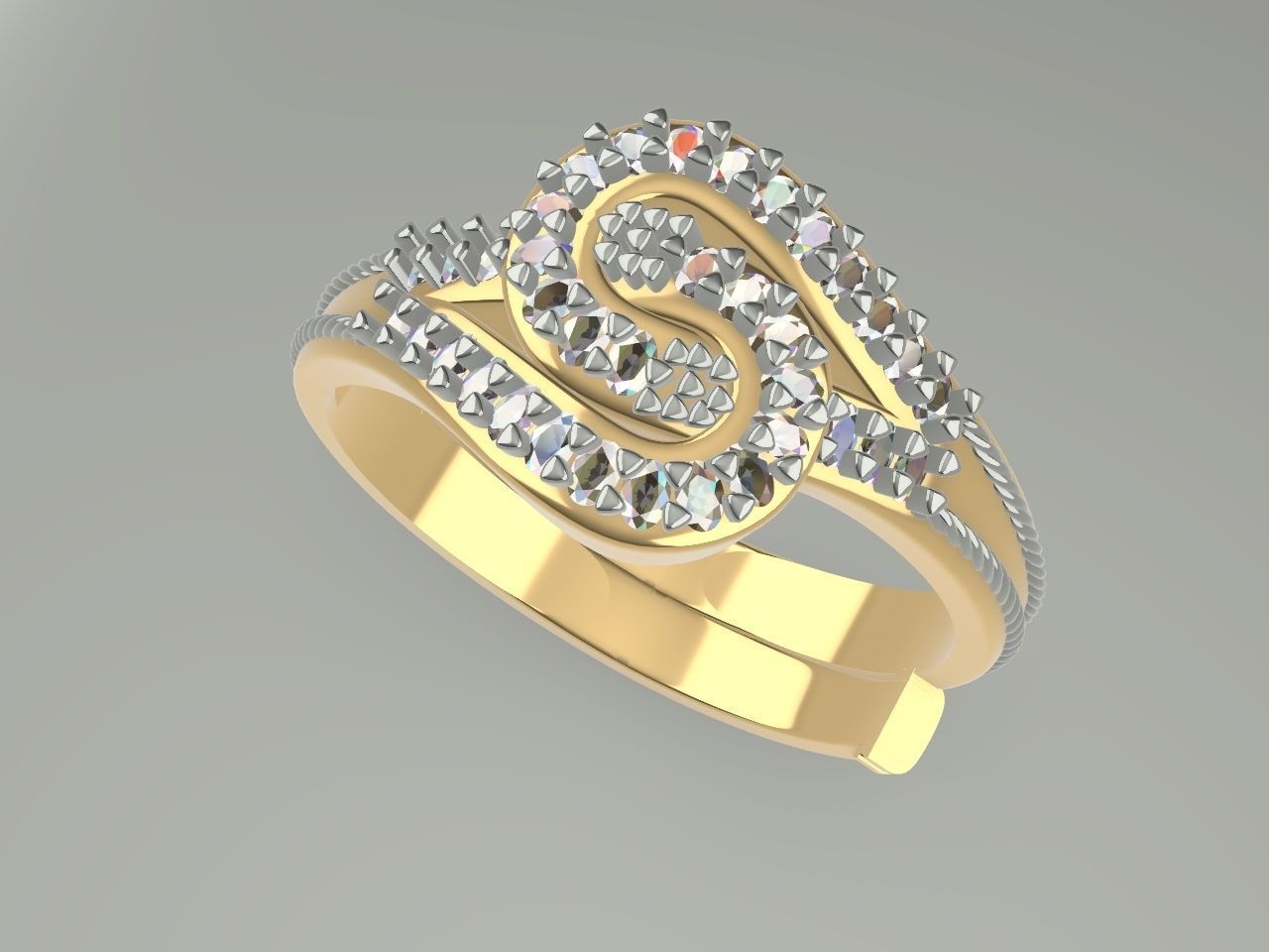 Intertwined knot ring all parts stl files verified 3D print model_9