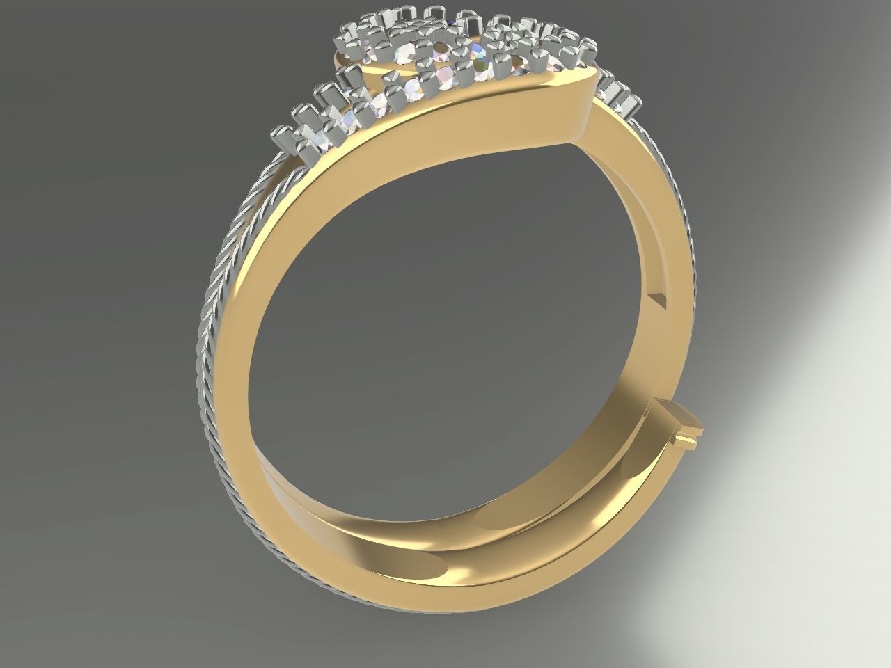 Intertwined knot ring all parts stl files verified 3D print model_10