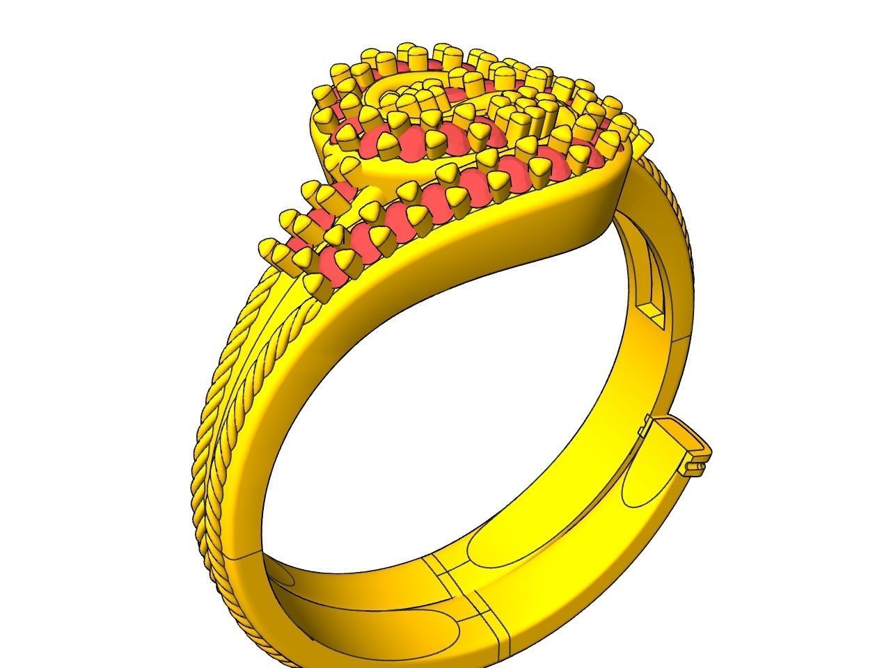Intertwined knot ring all parts stl files verified 3D print model_14