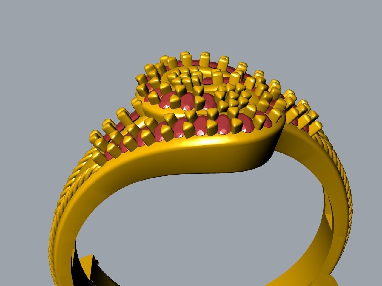 Intertwined knot ring all parts stl files verified 3D print model_2