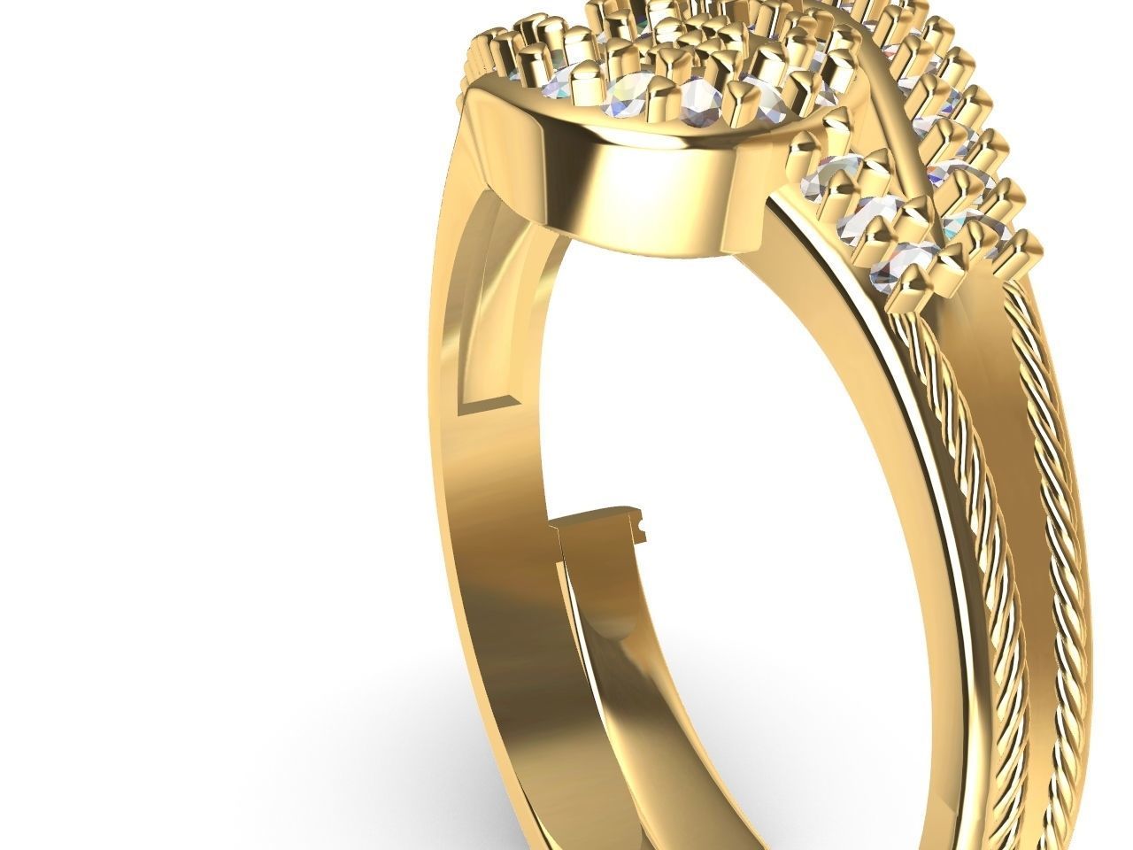 Intertwined knot ring all parts stl files verified 3D print model_22