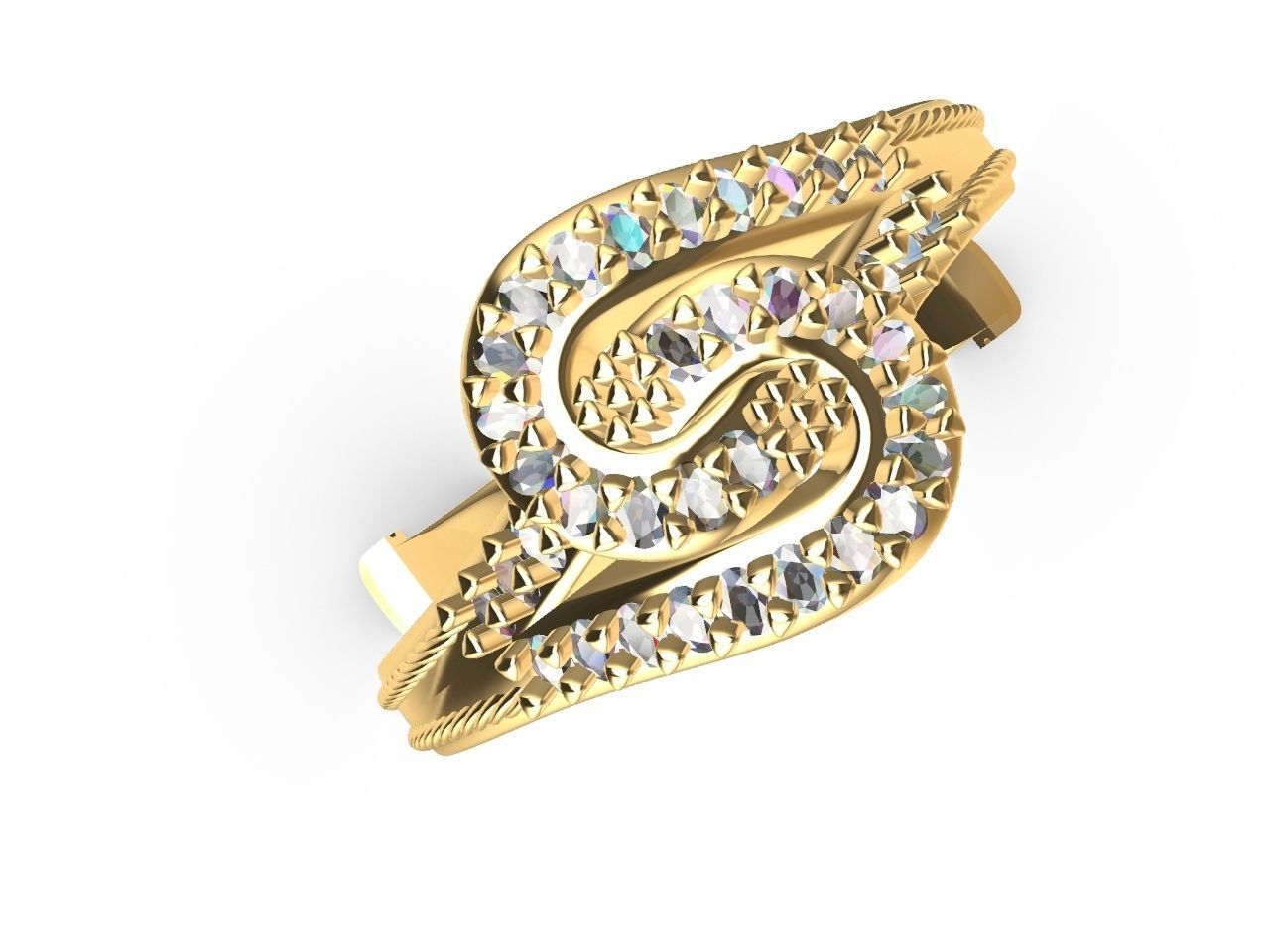 Intertwined knot ring all parts stl files verified 3D print model_18