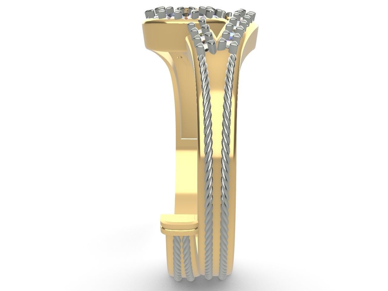 Intertwined knot ring all parts stl files verified 3D print model_6