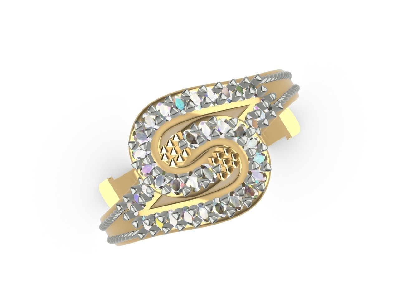 Intertwined knot ring all parts stl files verified 3D print model_4