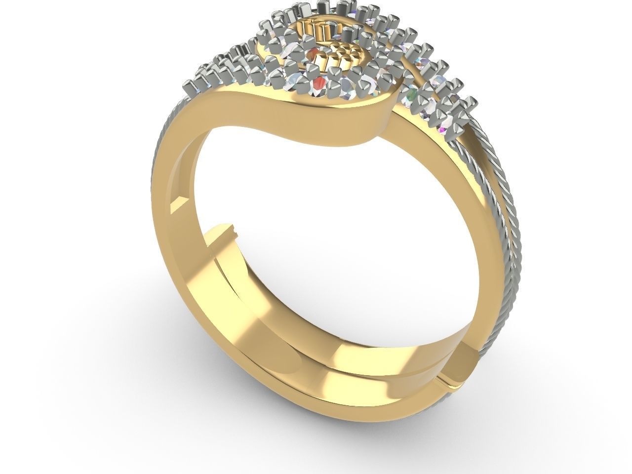 Intertwined knot ring all parts stl files verified 3D print model_7