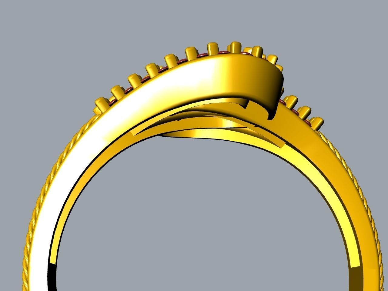 Intertwined knot ring all parts stl files verified 3D print model_3