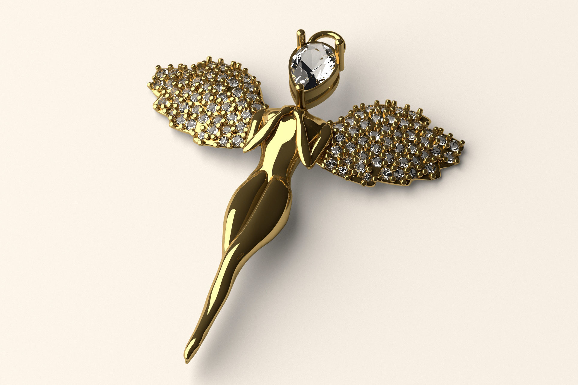 Angel Pendant P 022 3D print model_3