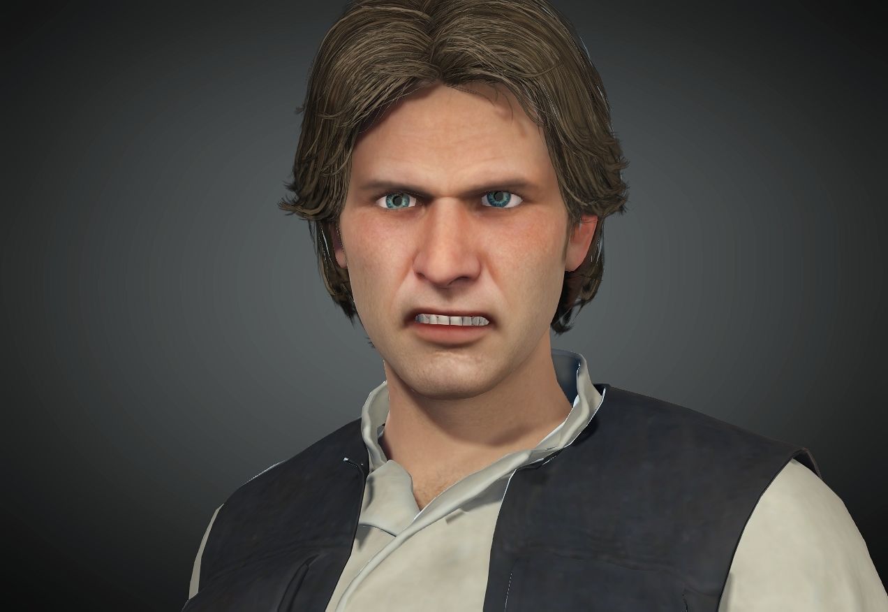Han Solo from Star Wars 3D Model Low-poly 3D model_2