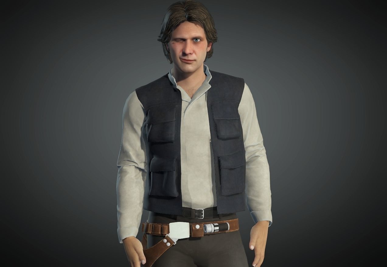 Han Solo from Star Wars 3D Model Low-poly 3D model_4