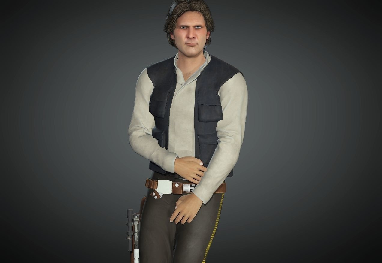Han Solo from Star Wars 3D Model Low-poly 3D model_3