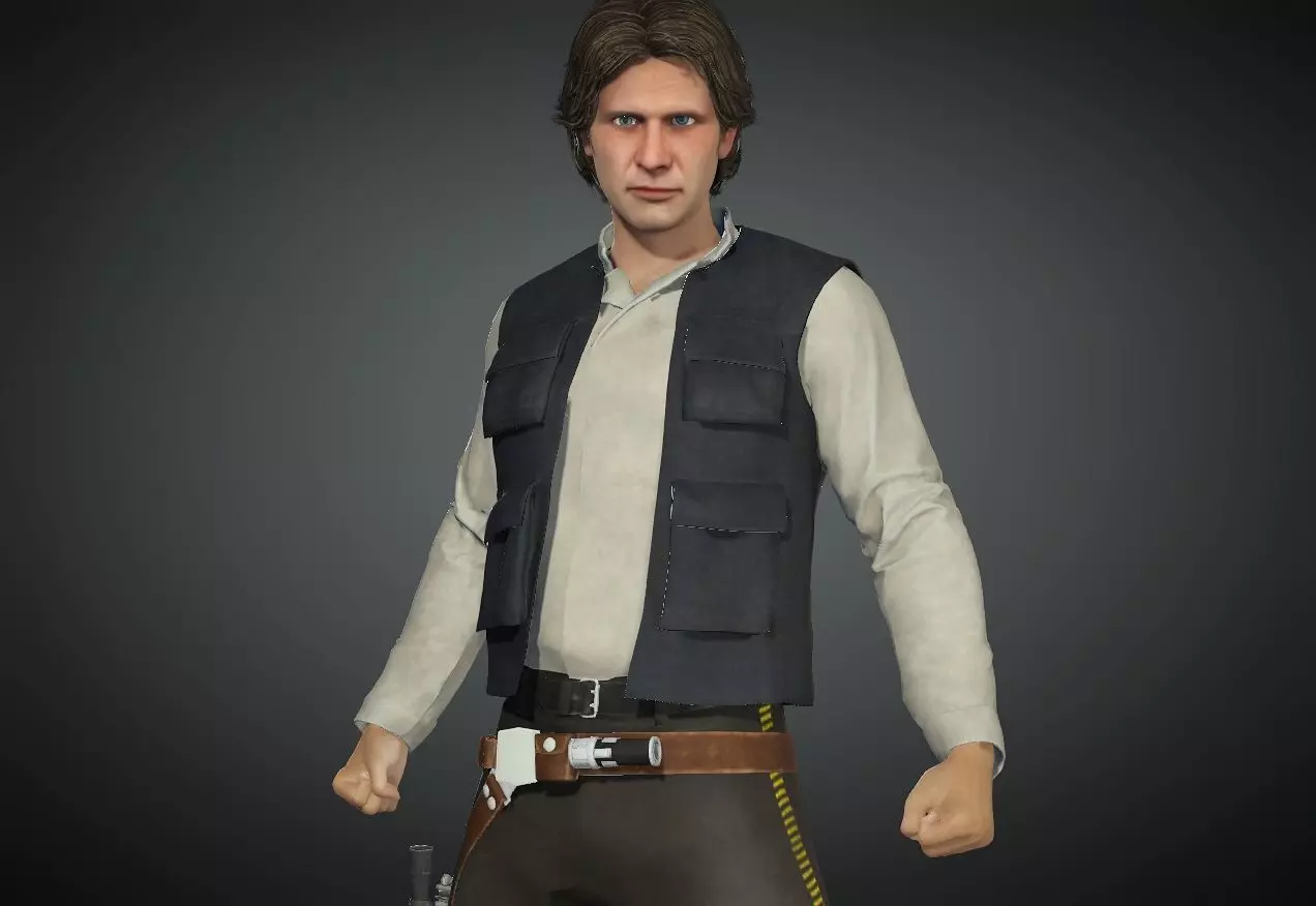 Han Solo from Star Wars 3D Model Low-poly 3D model_0