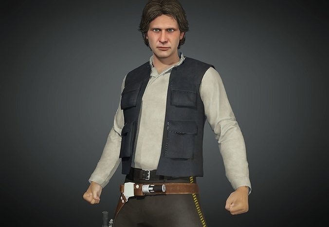 Han Solo from Star Wars 3D Model Low-poly 3D model