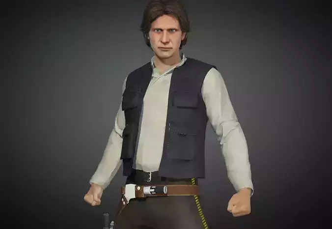 Han Solo from Star Wars 3D Model Low-poly 3D model