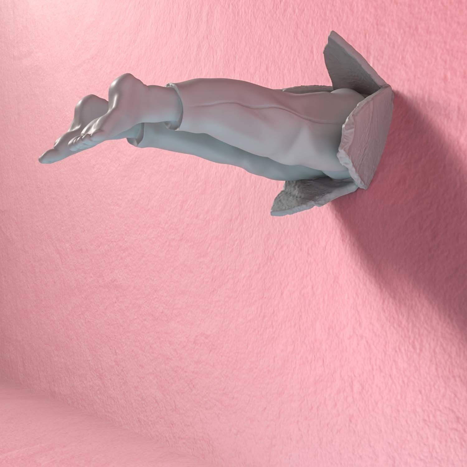  Stuck in the wall -no support 3d printing stl file 3D print model_2