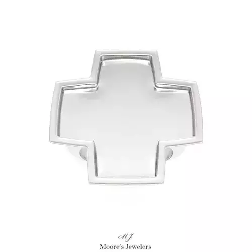 Thicker Squared Off Recessed Cross Style Signet Ring 3D print model