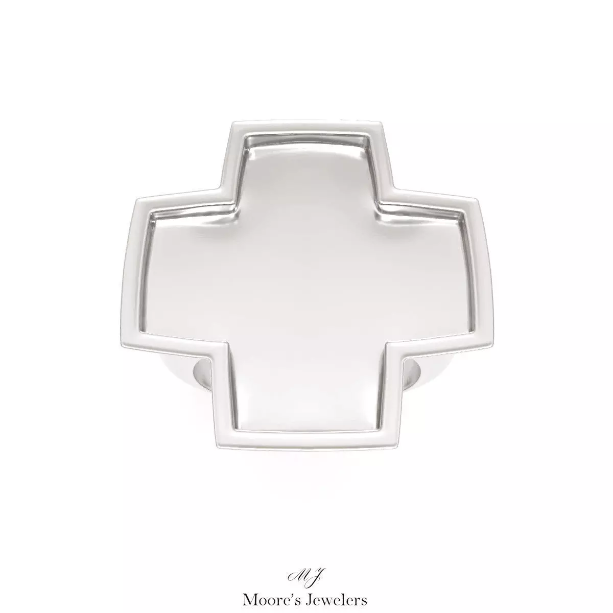 Thicker Squared Off Recessed Cross Style Signet Ring 3D print model
