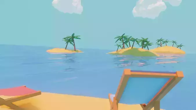 Island Scene low poly