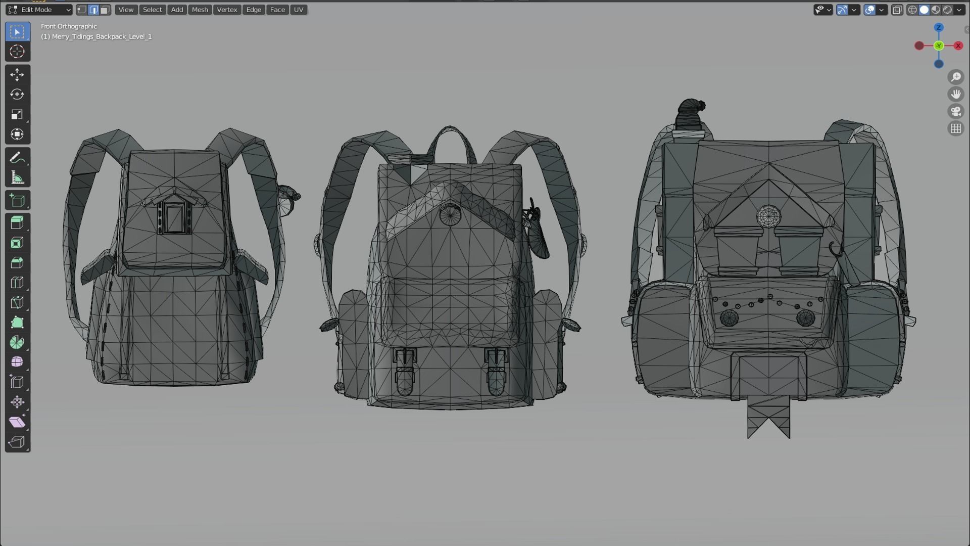 3x bag Merry Tidings Backpack 3D model_8