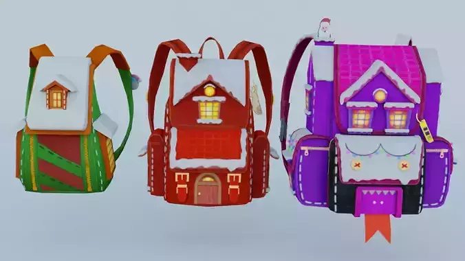 3x bag Merry Tidings Backpack