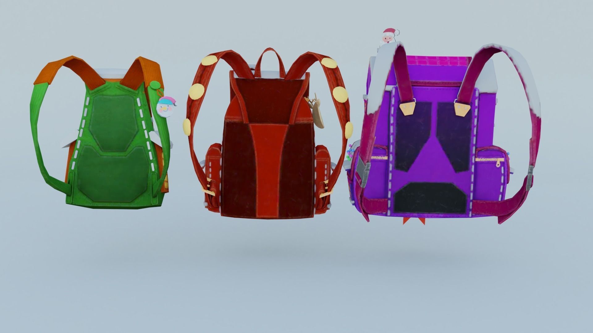 3x bag Merry Tidings Backpack 3D model_3
