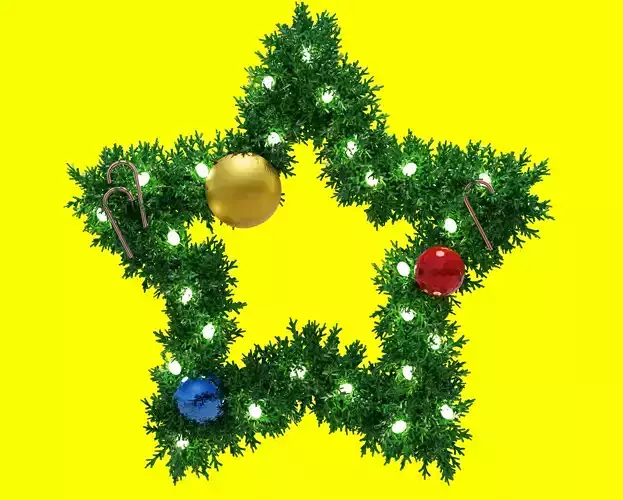 star-shaped Christmas tree 3D model