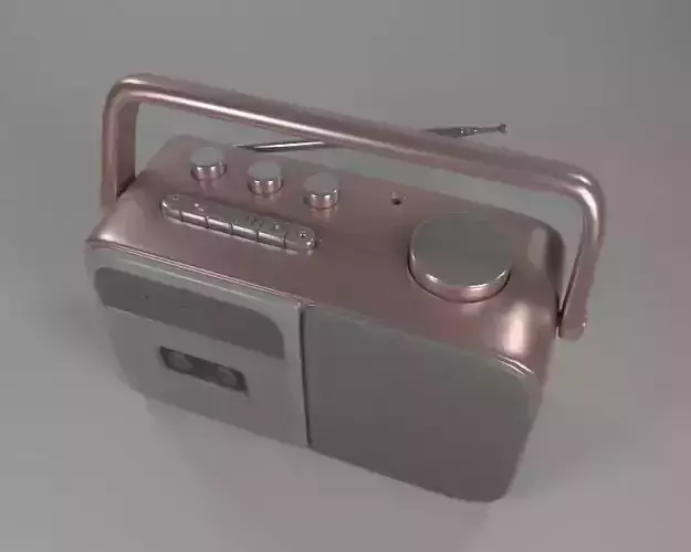 3D Rose Gold Radio vintage