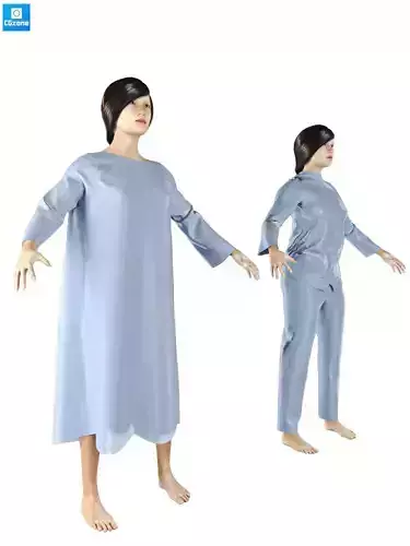 Hospital Patient  with 2 types Cloth 