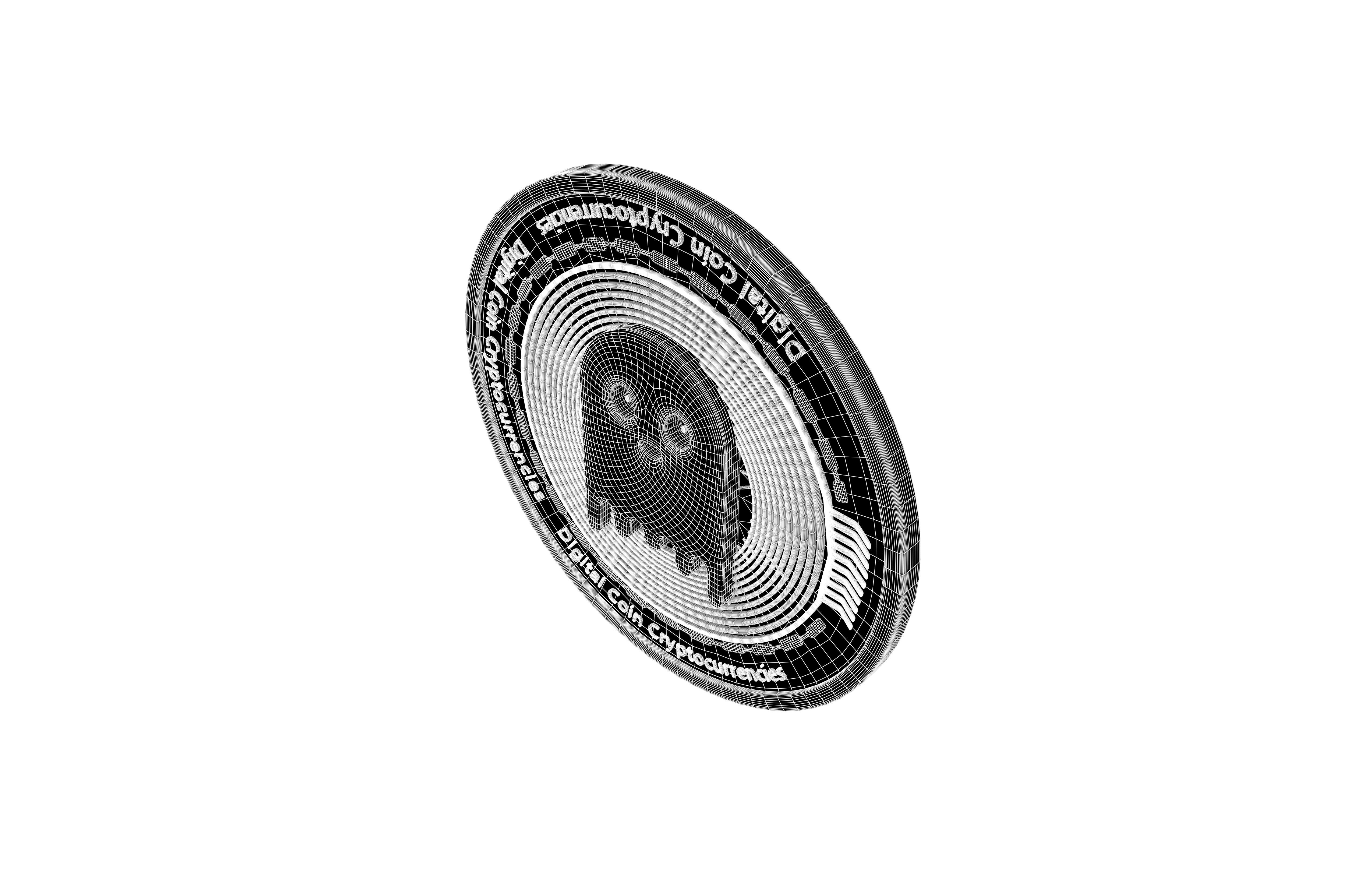 Aave Coin Ghost v2 001 Low-poly 3D model_4