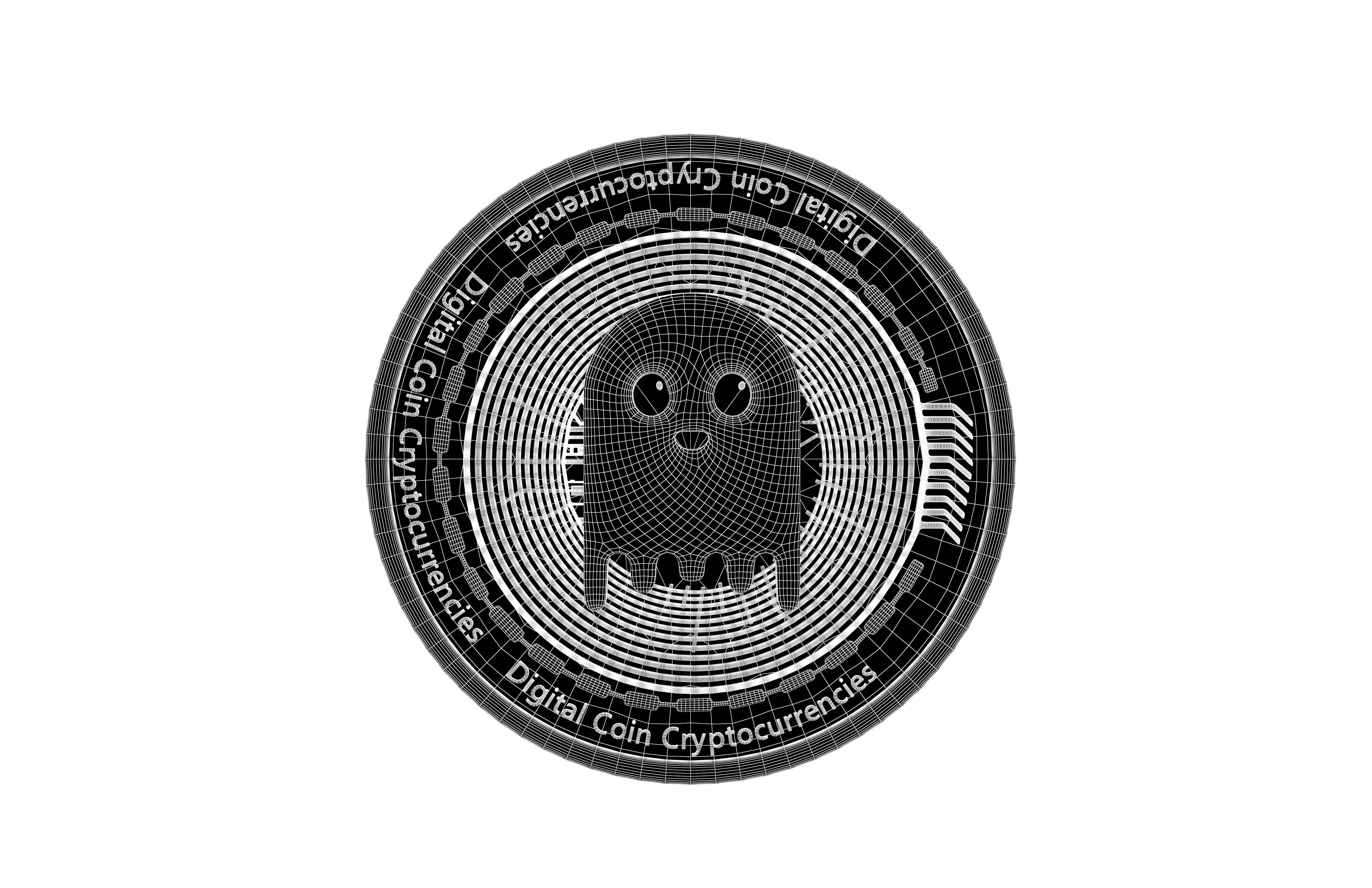 Aave Coin Ghost v2 001 Low-poly 3D model_7