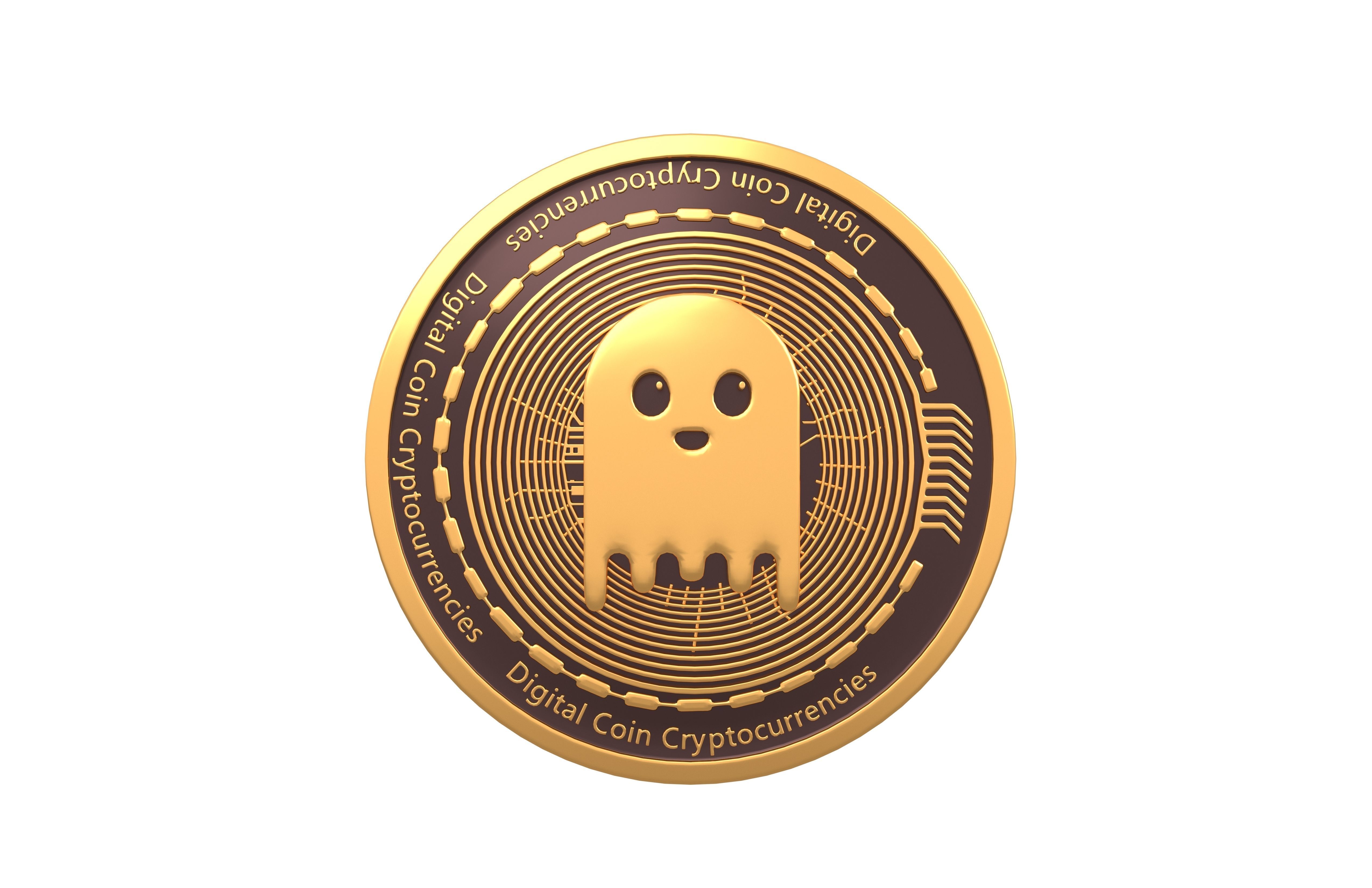 Aave Coin Ghost v2 001 Low-poly 3D model_2