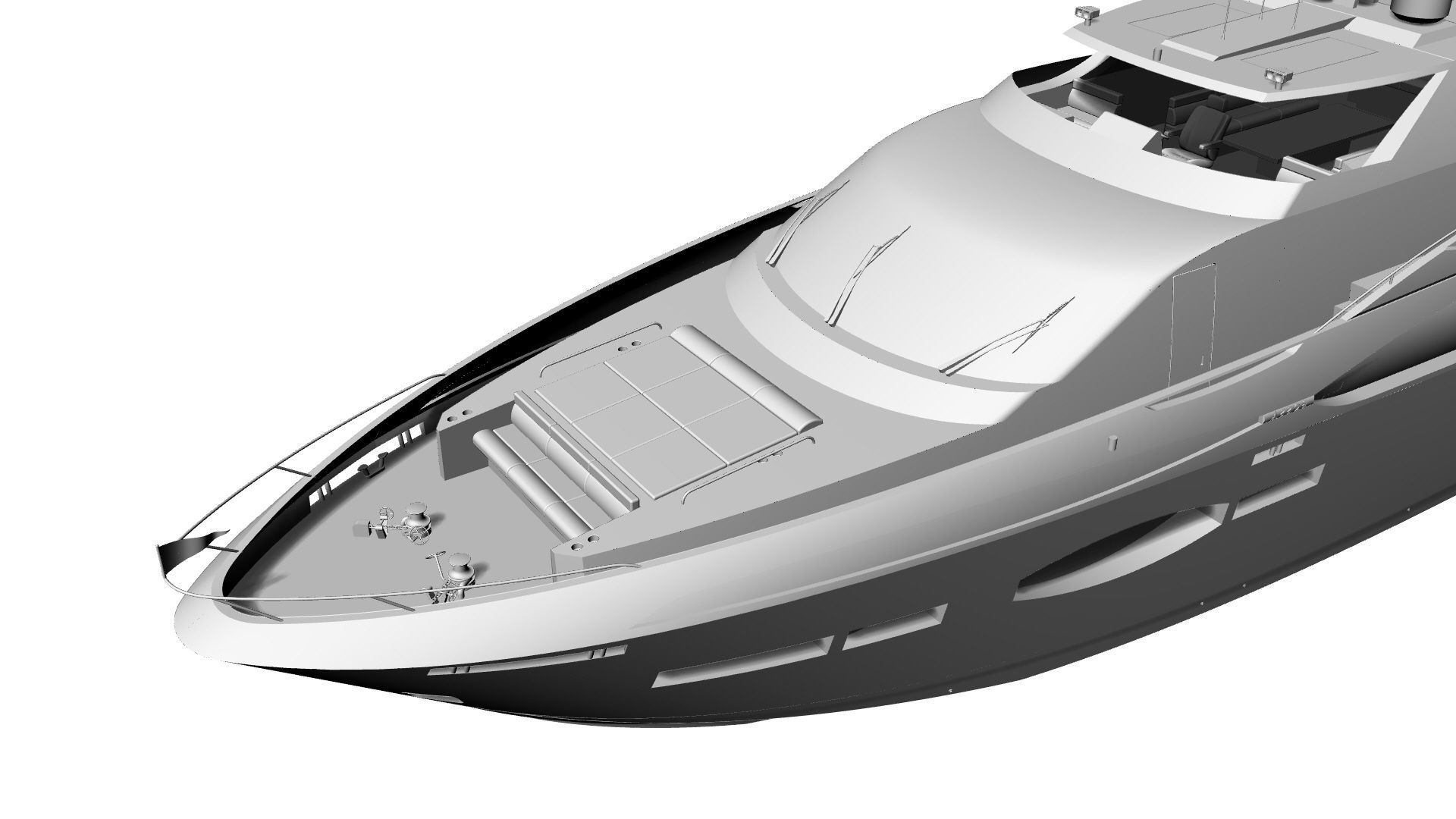 80 Foot Pilothouse Motor Yacht 3D model_11