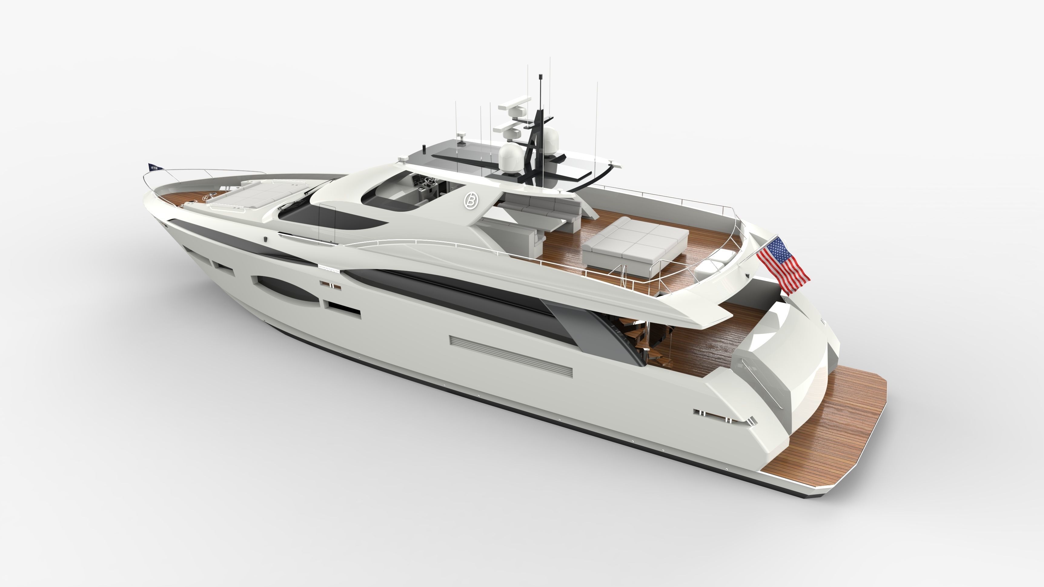 80 Foot Pilothouse Motor Yacht 3D model_1