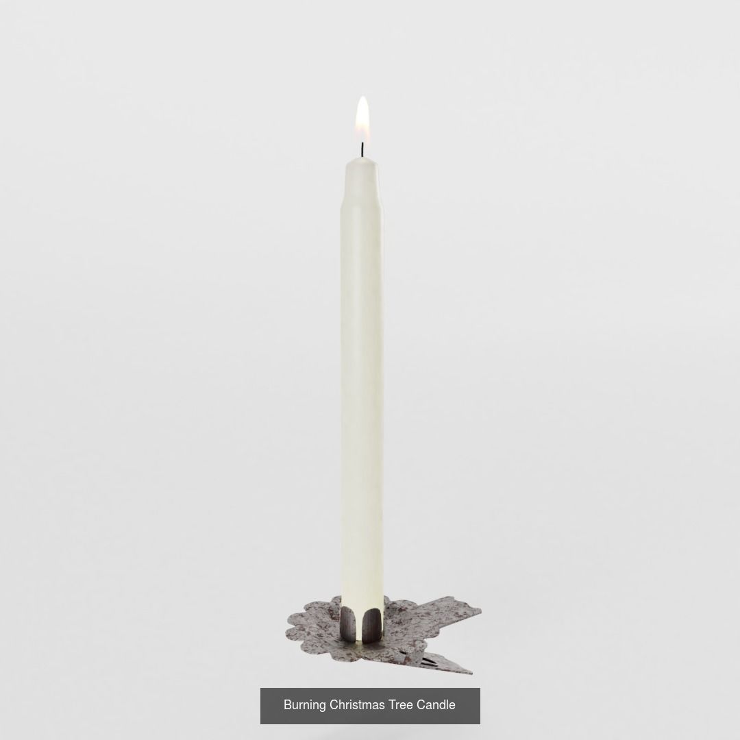 Christmas Tree Candle - 2 Versions 3D Model Collection_2