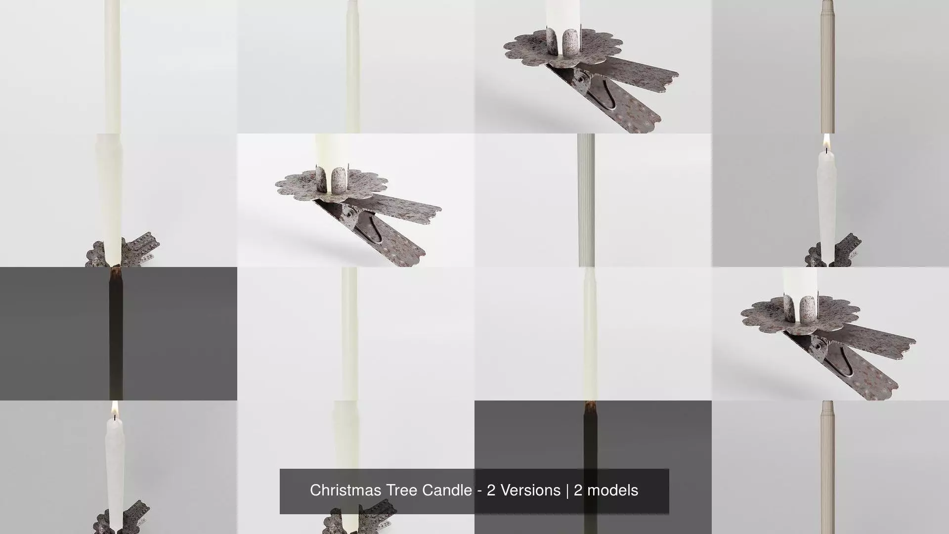 Christmas Tree Candle - 2 Versions 3D Model Collection_0