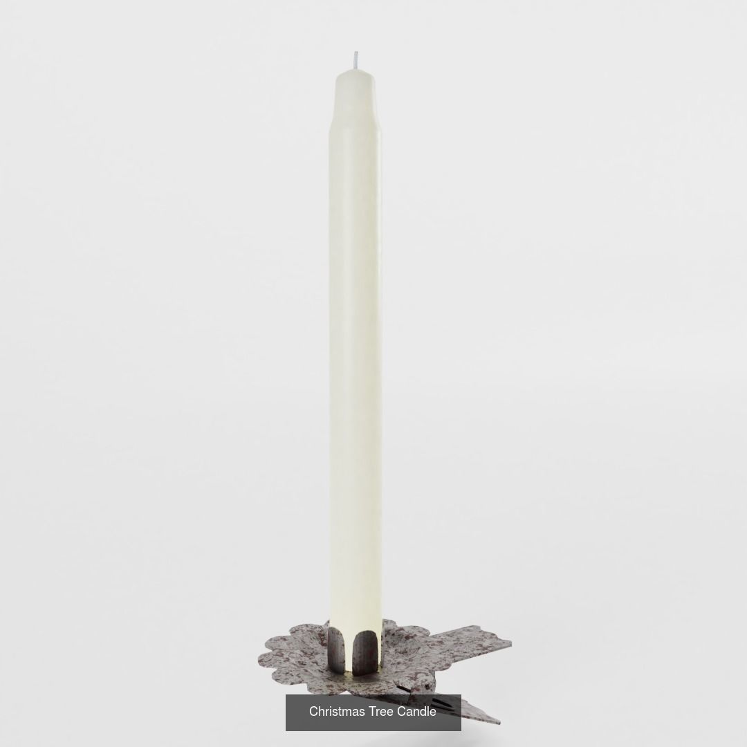 Christmas Tree Candle - 2 Versions 3D Model Collection_1