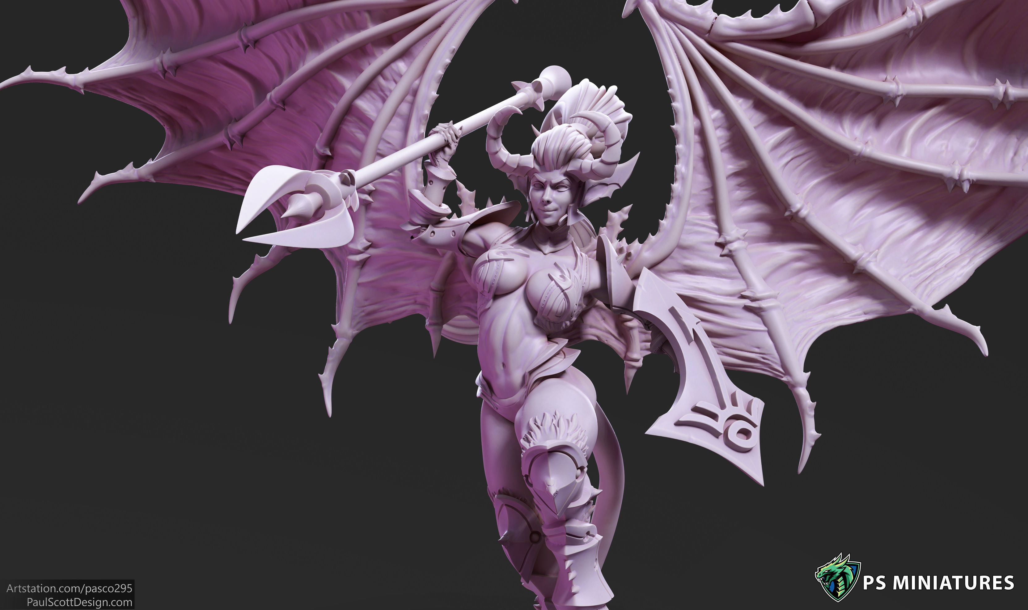 Drow Demonic Harpy Pose 2 - Includes Pinup Variant 3D print model_4
