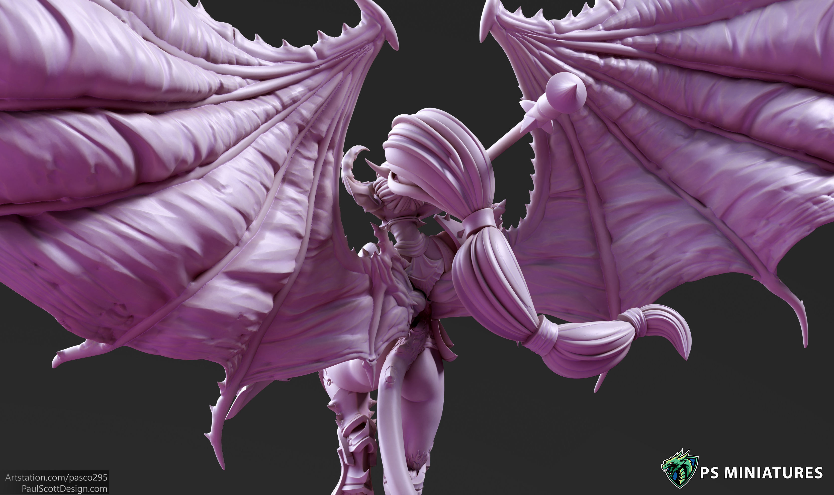 Drow Demonic Harpy Pose 2 - Includes Pinup Variant 3D print model_6