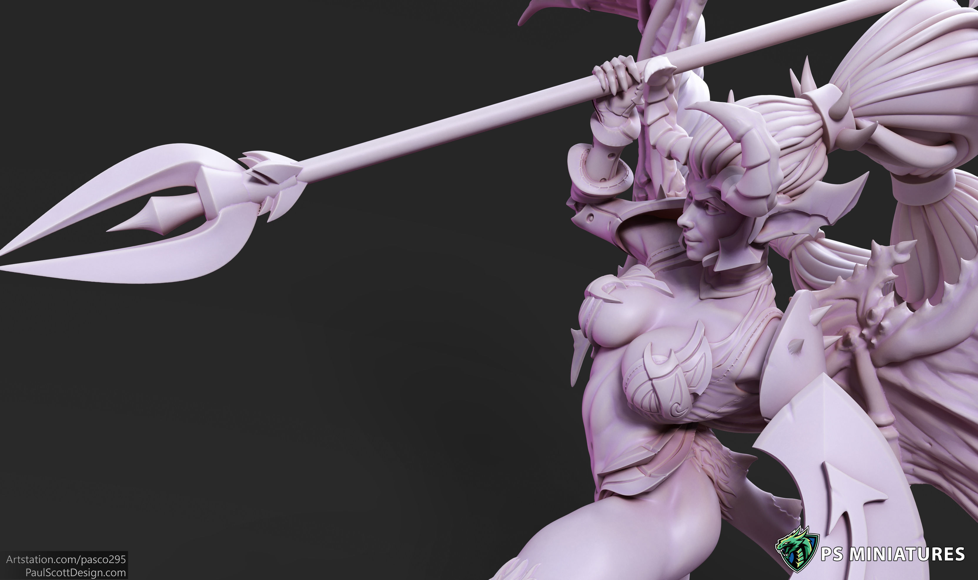 Drow Demonic Harpy Pose 2 - Includes Pinup Variant 3D print model_9