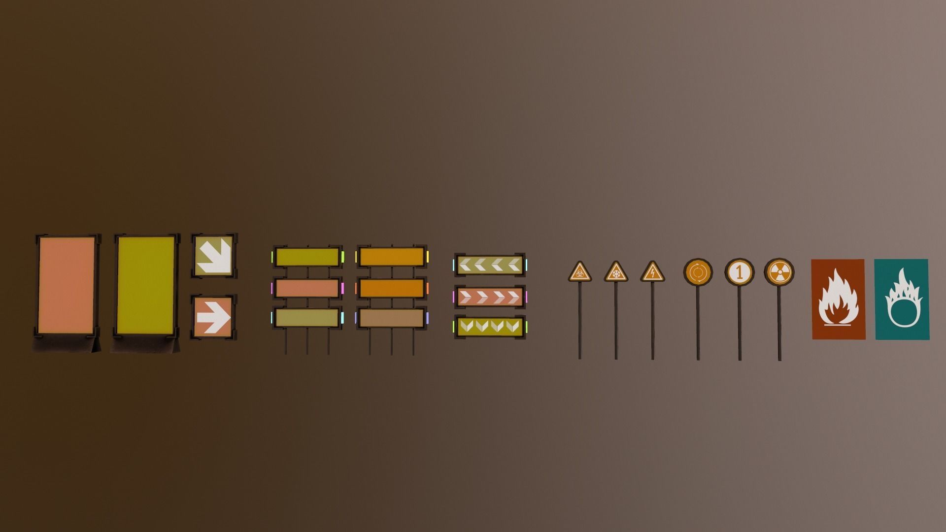 Sci-Fi Signs Low-poly 3D model_13