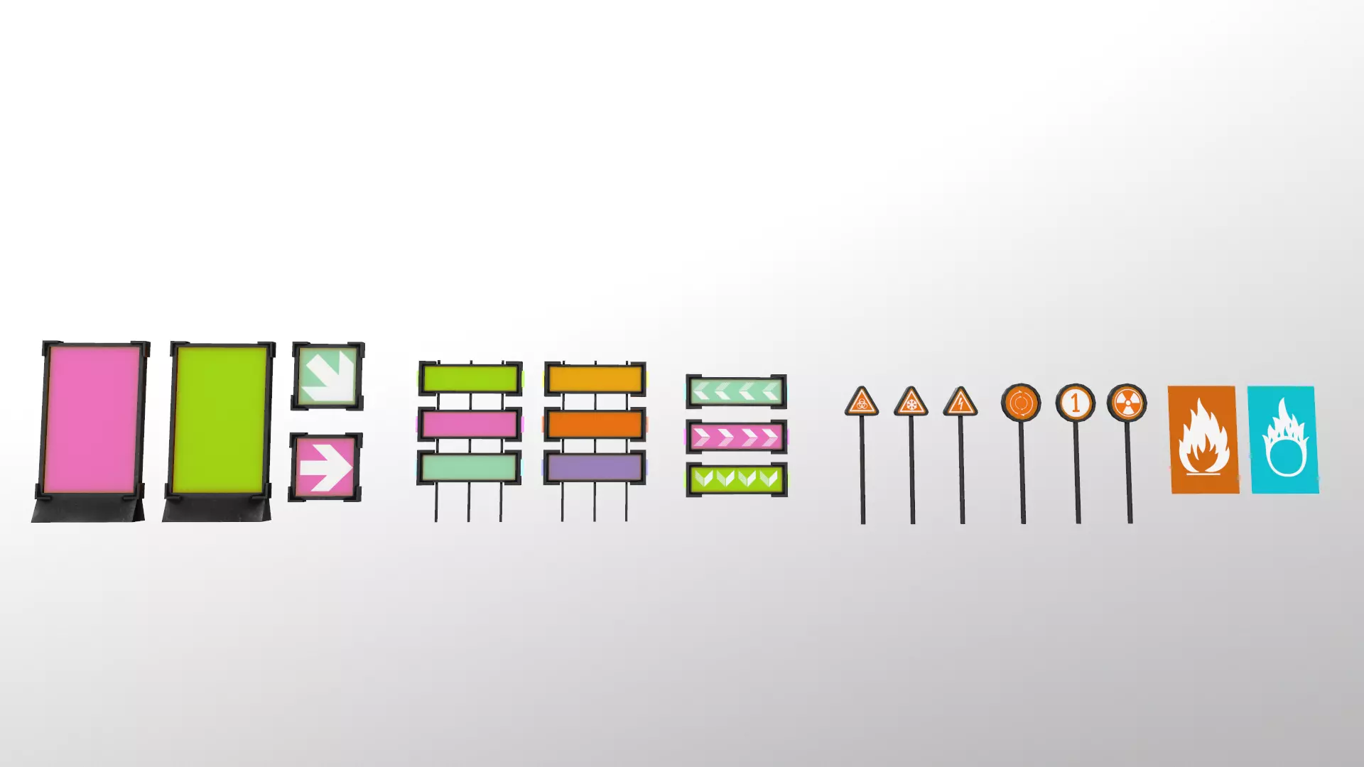 Sci-Fi Signs Low-poly 3D model_0