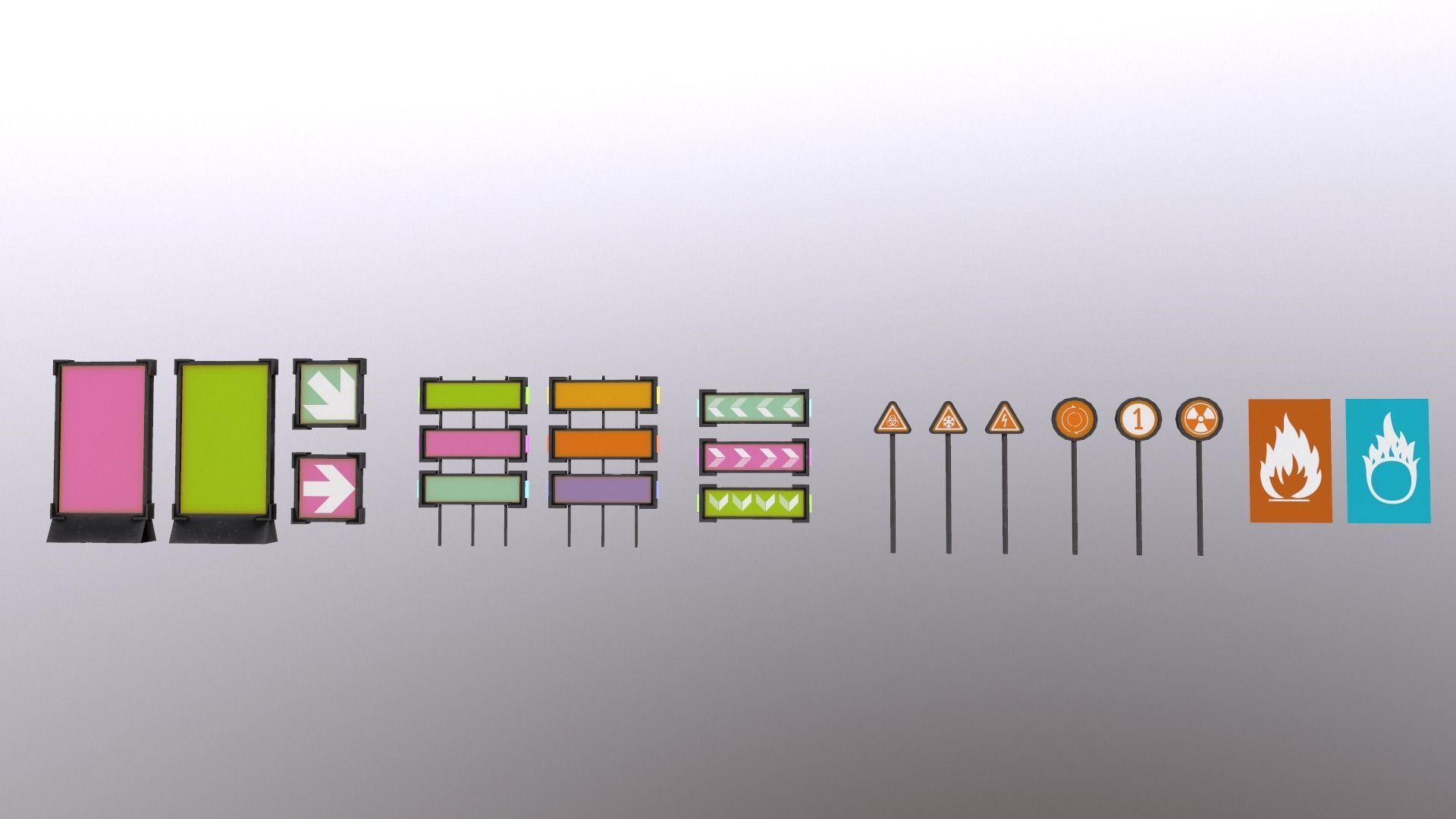 Sci-Fi Signs Low-poly 3D model_35