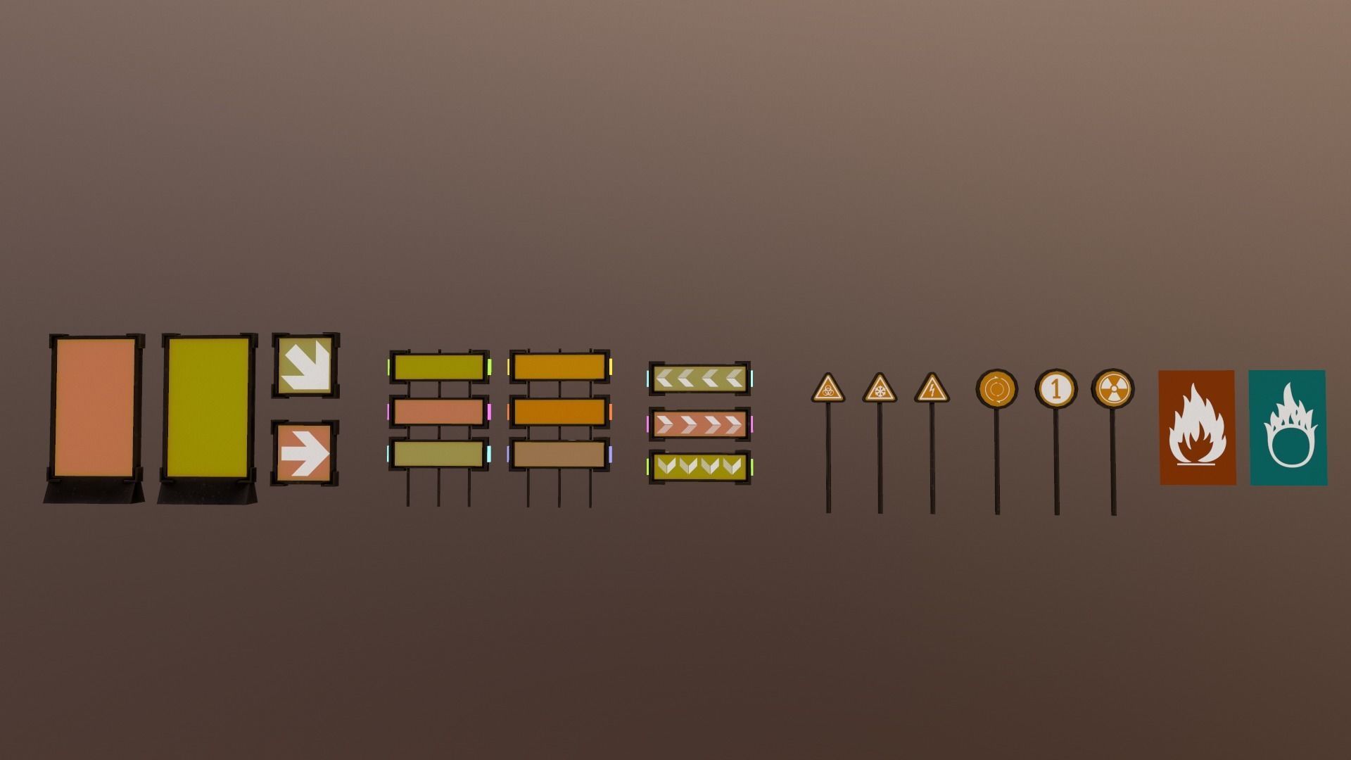 Sci-Fi Signs Low-poly 3D model_22