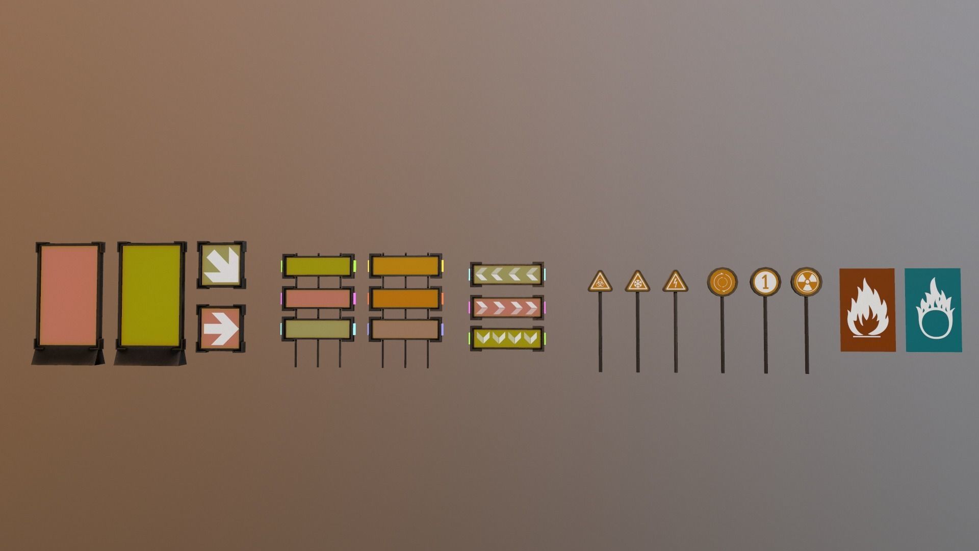 Sci-Fi Signs Low-poly 3D model_31